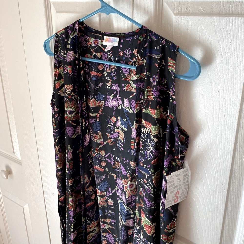 LULAROE SLEEVELESS LONG BLOUSE, SIZE S
